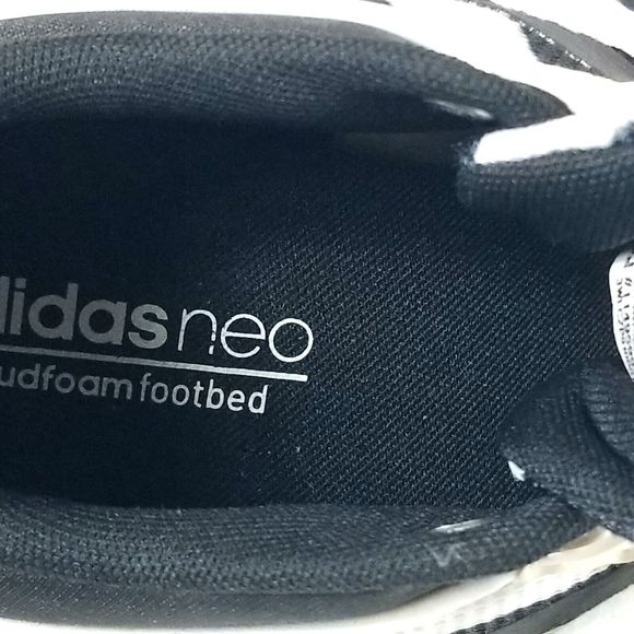 ADIDAS NEO CLOUDFOAM Women US 7 BLACK WHITE Geometric Running SNEAKERS AW5284 - Picture 7 of 10